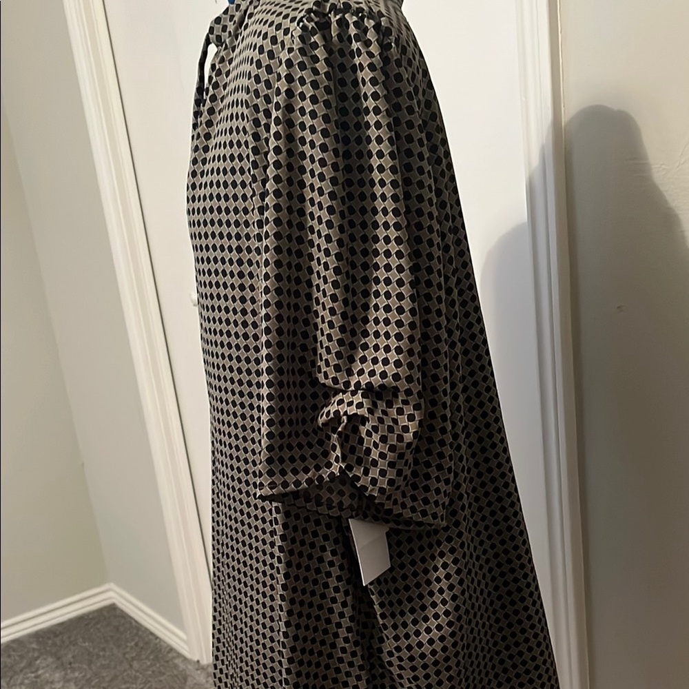 Nordstrom Olive and Black Geometric Blouse - Picture 4 of 7